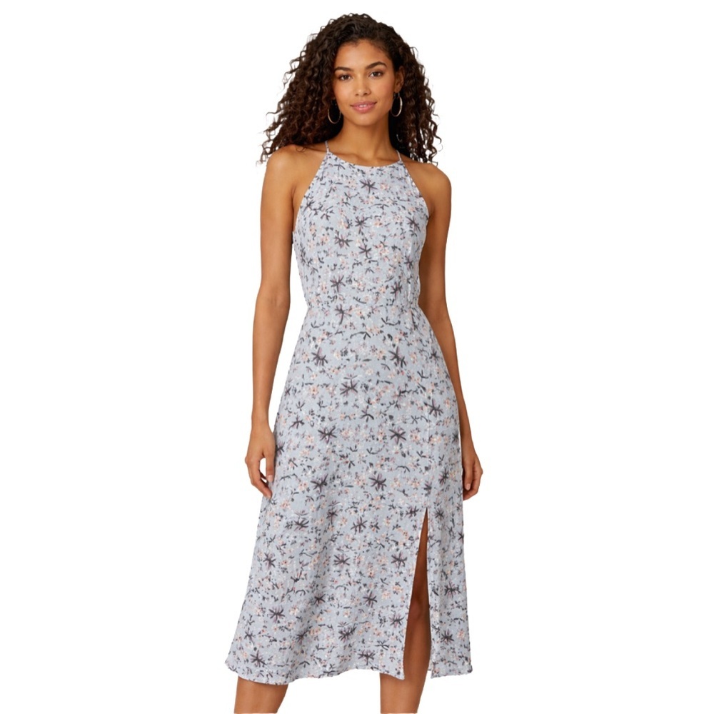 NWT ASTR The Label Floral Halter Midi Dress with Slit, Medium 🌸🦋🌸